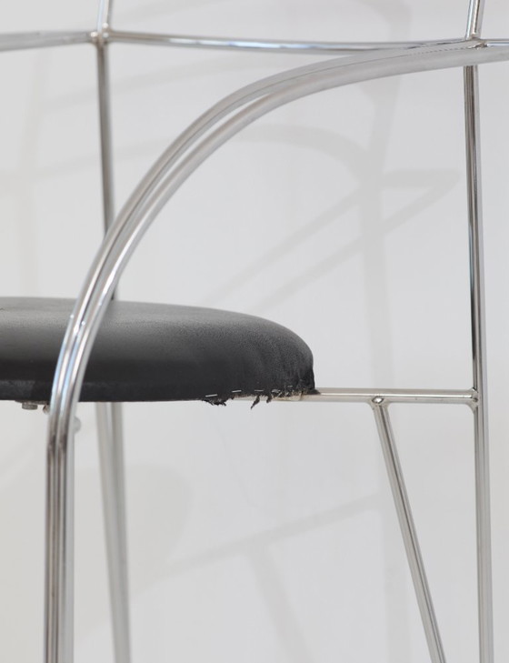 Image 1 of 4 sedie/poltroncine cromate "Lune d'Argent" di Pascal Mourgue per Fermob, vintage circa 1985