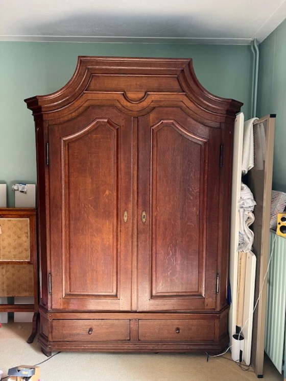 Antique Oak Hanging/Shelving Wardrobe – Wood (photo 7 of 7)