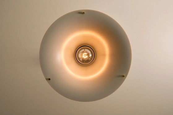 'Single' Acrylic and Brass Pendant by Jo Hammerborg for Fog & Mørup, Denmark, 1960s, Ceiling lights, White (photo 8 of 8)
