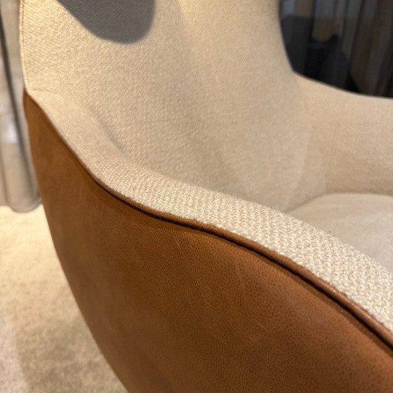 Swivel armchair DUTCH 1801 - Leather and Fabric Cognac and Beige – House Of Dutchz, Textile, Lambskin (photo 3 of 3)