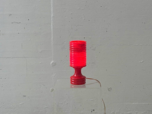 Lampada da tavolo rossa in pietra, stile futuristico, anni '70.