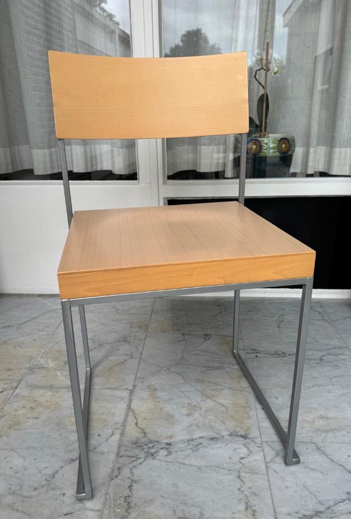 Lapalma Stoel Enzo Berti Beuken Cuba – eetkamerstoelen, Metal, Wood