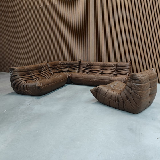 Image 1 of Ligne Roset Togo Set Mocca Leder