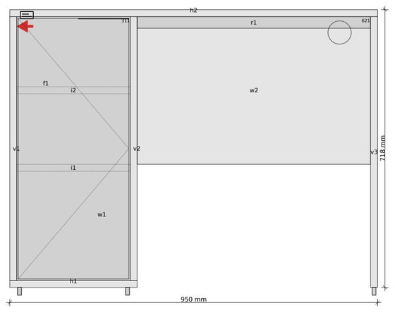 Image 1 of Tylko Schreibtisch in Grau mit Türen