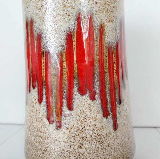 Vase Scheurich 549-21, Décor Lora Flamboyant Rouge, MCM Années 70 – Scheurich W-Germany, Ceramic (photo 2 of 11)