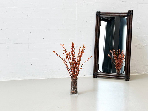 Mid - Century mirror made of bamboo, Italy 1950s