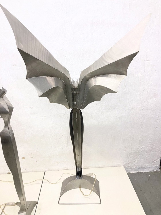 Image 1 of 2 vloerlampen 80s 90s design Reinhard Stubenrauch engel verlicht sculptuur
