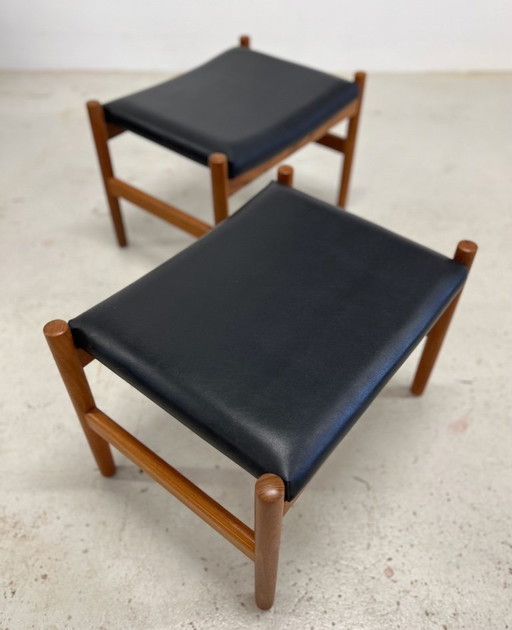 Poggiapiedi in teak di Spøttrup, anni '60.