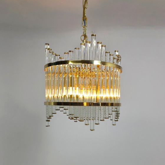 Image 1 of Palwa Kompakt-Kronleuchter aus den 1970er Jahren, Glasröhre