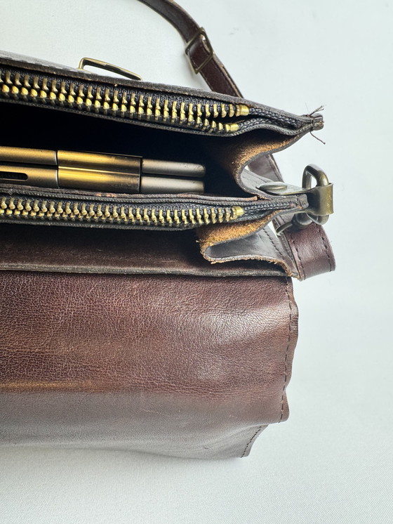 Image 1 of Cartella in pelle vintage di Lederwaren Kerkhof (Paesi Bassi) - con chiavi