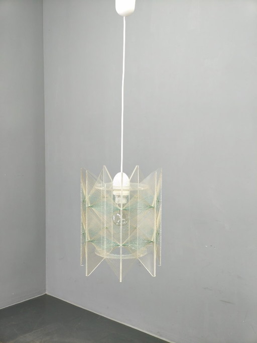 Space Age String Pendant Lamp, Plastic, Czechoslovakia, 1970s