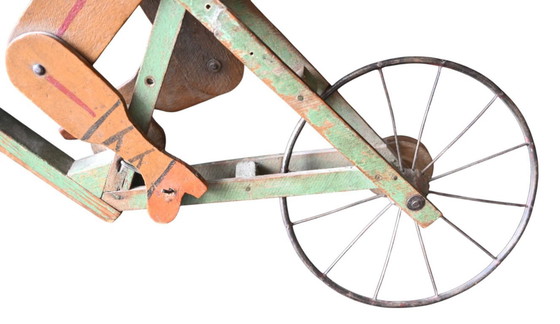 Image 1 of Jouet cycliste articulé - Art populaire belge, début du 20e siècle