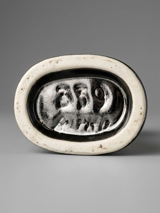 Small Alpho n° 339 Openwork Enamelled Ceramic Vase – circa 1960-1970 – 13 cm (photo 6 of 7)