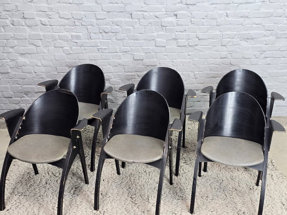 Image 1 of Set di 6 poltrone Galateo di design di metà secolo di Pascal Mourgue, edizione Scarabat, anni '80