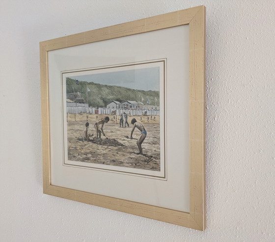 Image 1 of Aquarelle de Aad Mustert 50*45/29.5*23 cm (Art, Peinture)