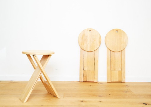 'Suzy' Folding Stool by Adrian Reed for Princes Design Works LTD, UK – krukjes, Wood