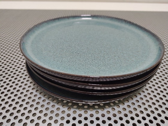 Image 1 of Service de table 12 pièces en faïence bleue