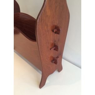 Image 1 of Vintage magazine holder in teak Scandinavian 1970s 