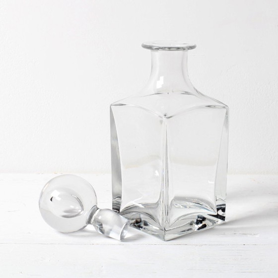 Carafe à whisky en cristal style milieu du XXe siècle : carafe à liqueur en verre italien, années 1960 (photo 4 of 8)