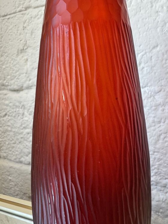 Image 1 of Vaso in vetro rosso in stile Art Déco