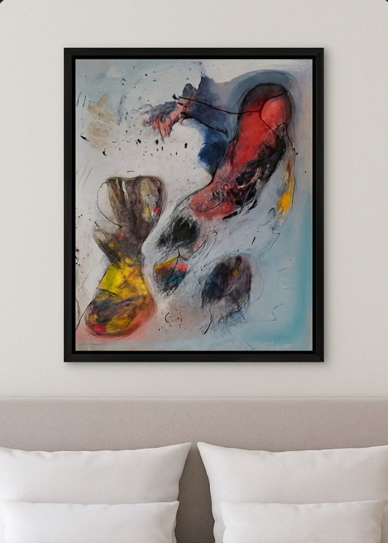 Image 1 of Skating white Fear,abstract,mixed media