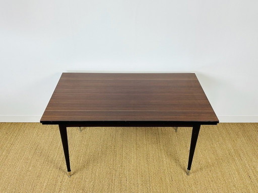 Uitschuifbare modernistische eettafel van Macassar ebbenhout, 1950