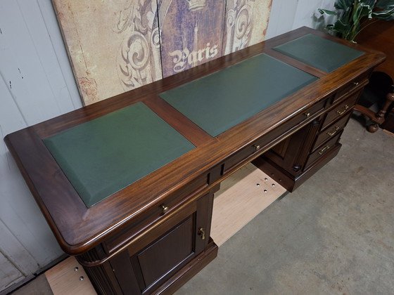 Image 1 of Escritorio clásico inglés, mesa de escritura, modelo único de pared estrecha, dimensiones: 180 x 56 cm y 78 cm de alto.