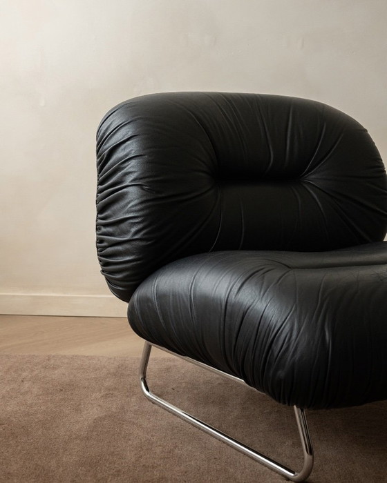 Italian Leather And Chrome Lounge Chairs, 1980s, Set Of 3 – Armchairs (photo 13 of 23)
