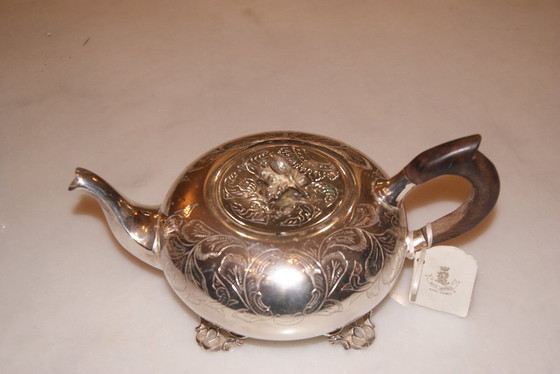 Image 1 of Teiera in argento Royal Family con manico in legno