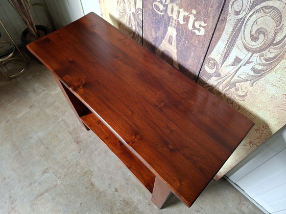 Image 1 of Heavy teak side table, console table, and console, 101x40cm and 79cm high.