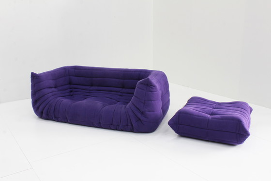 Image 1 of Ligne Roset Togo Sofa With Armrests And Footstool By Michel Ducaroy