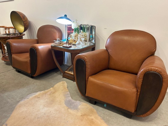 Image 1 of Fauteuils club français vintage (paire)