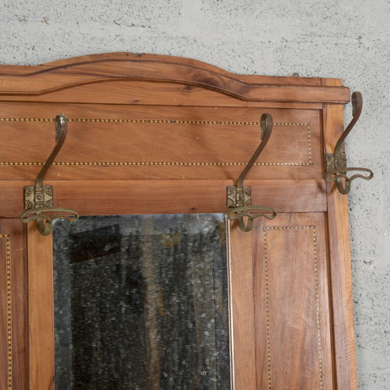 Early 20th Century Italian Hall Tree with Mirror – Consoles, Wood, Metal (photo 4 of 6)
