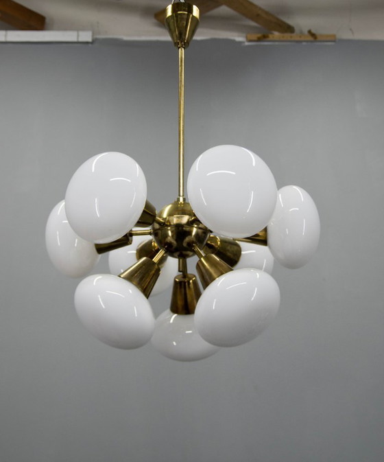 Image 1 of Kamenicky Senov Sputnik kroonluchter, 9 vlammen, jaren 70, goede staat