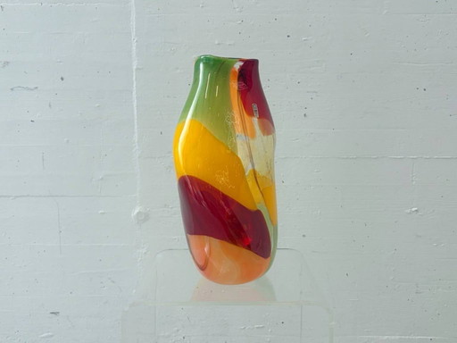 Jarrón de cristal de estudio de Mdina Glass Malta, década de 1970.