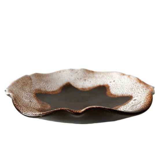 Image 1 of Ciotola in ceramica vintage Dümler e Breiden, marrone e bianco, lava grassa, Germania Ovest, anni '70