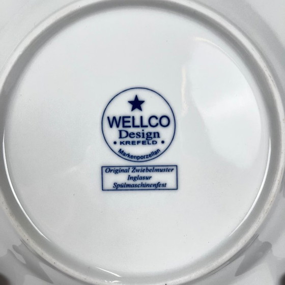 Image 1 of Set di 5 piatti da dessert con motivo a cipolla blu di Wellco, porcellana