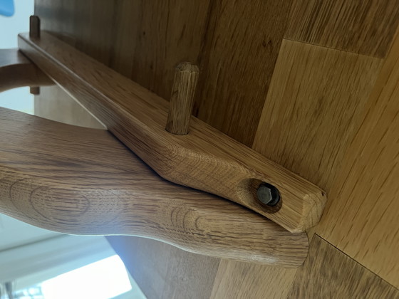 Danish Solid Oak Brutalist Dining Table – Wood (photo 14 of 16)