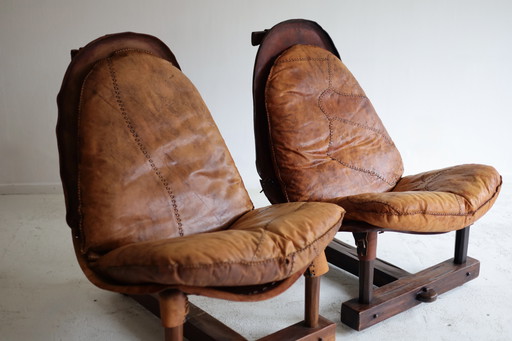 Ensemble de 2 fauteuils lounge brésiliens de style brutaliste des années 1960