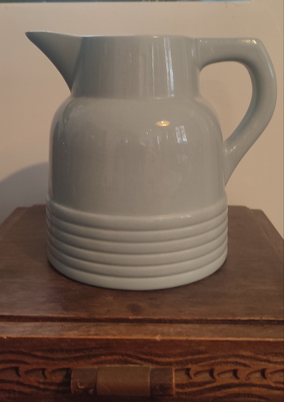 Image 1 of Pichet Art Déco Longwy , Vert Céladon . Années 30-40