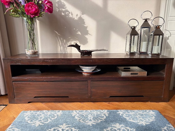 Image 1 of Teak-TV-Schrank mit 2 geräumigen Schubladen
