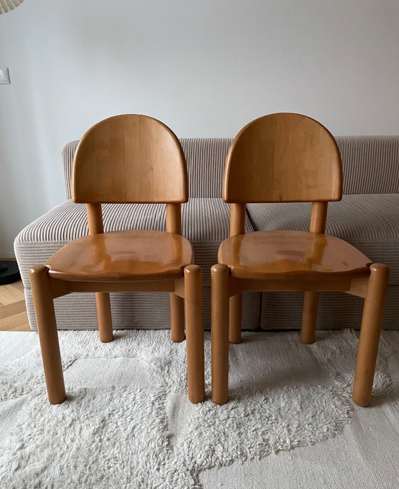 Image 1 of Set di 2 sedie da pranzo Rainer Daumiller in betulla massello - anni '70