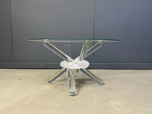 Table basse arlequin en verre de Murano par Maurice Barilone, années 1980