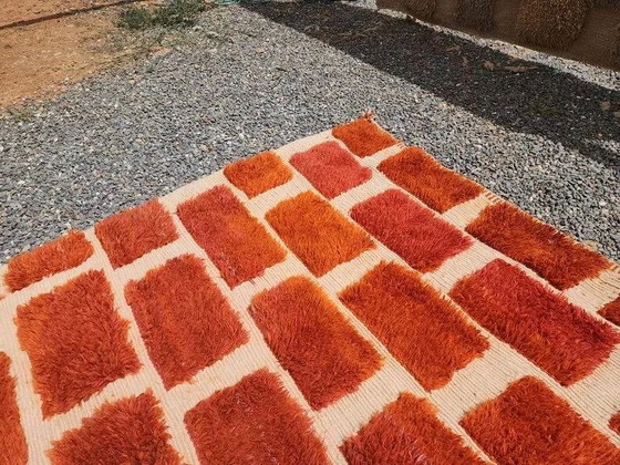 Large Moroccan Berber rug in orange and ecru wool, 400 x 300 cm. – Rugs & carpets, Cotton (photo 5 of 10)