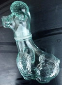 2x Vintage Glazen karaffen in de vorm van Hond en Haan.