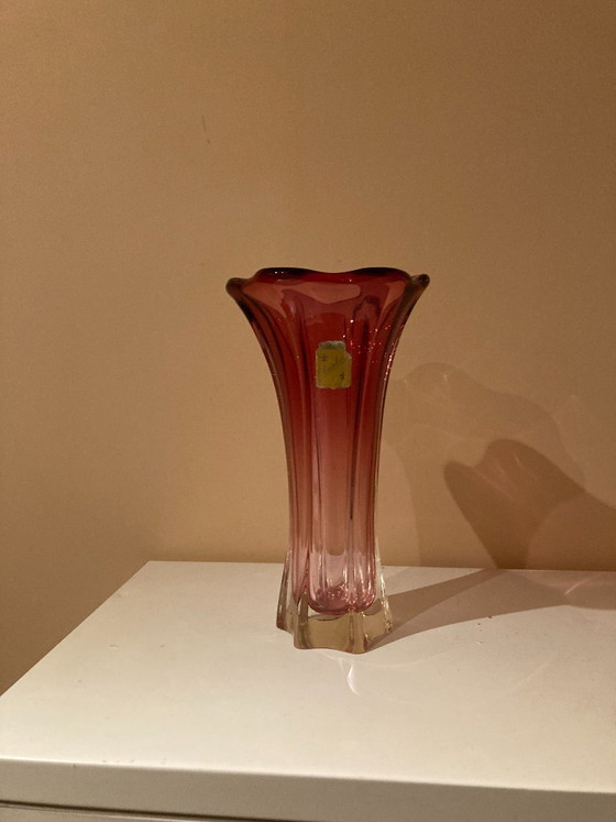 Rare large Murano Chambord vase by Fratelli Toso, Murano Glass, Pink (photo 13 of 13)