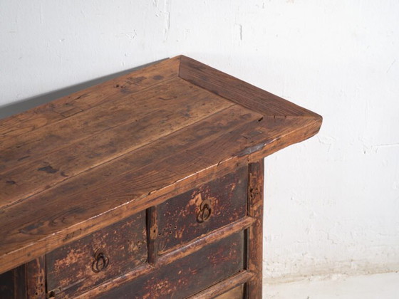 Consolle cinese antica con tre cassetti e patina scura – Cina, circa 1900 – Console (photo 12 of 40)