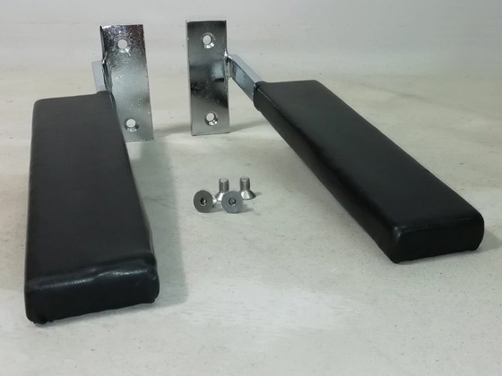 Image 1 of 1x Set di braccioli per poltrona in pelle GIRSBERGER 1600 LOUNGE CHAIR anni '60 pezzo di ricambio