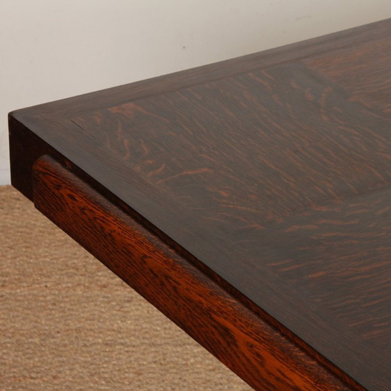 Image 1 of Eikenhouten eettafel in de stijl van Charles Dudouyt, 1940.