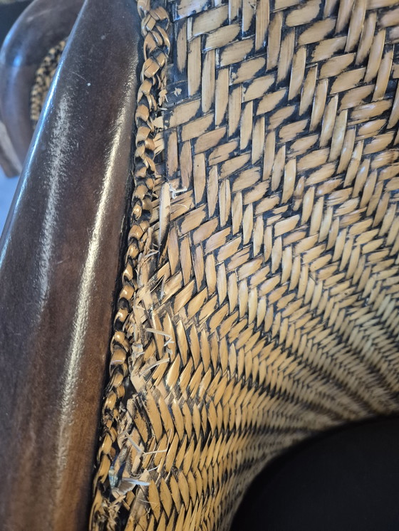 Image 1 of 4 vintage art deco colonial style armchairs